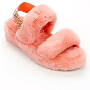 NWT UGG Oh Yeah Bling Slides in Vibrant Coral size 10